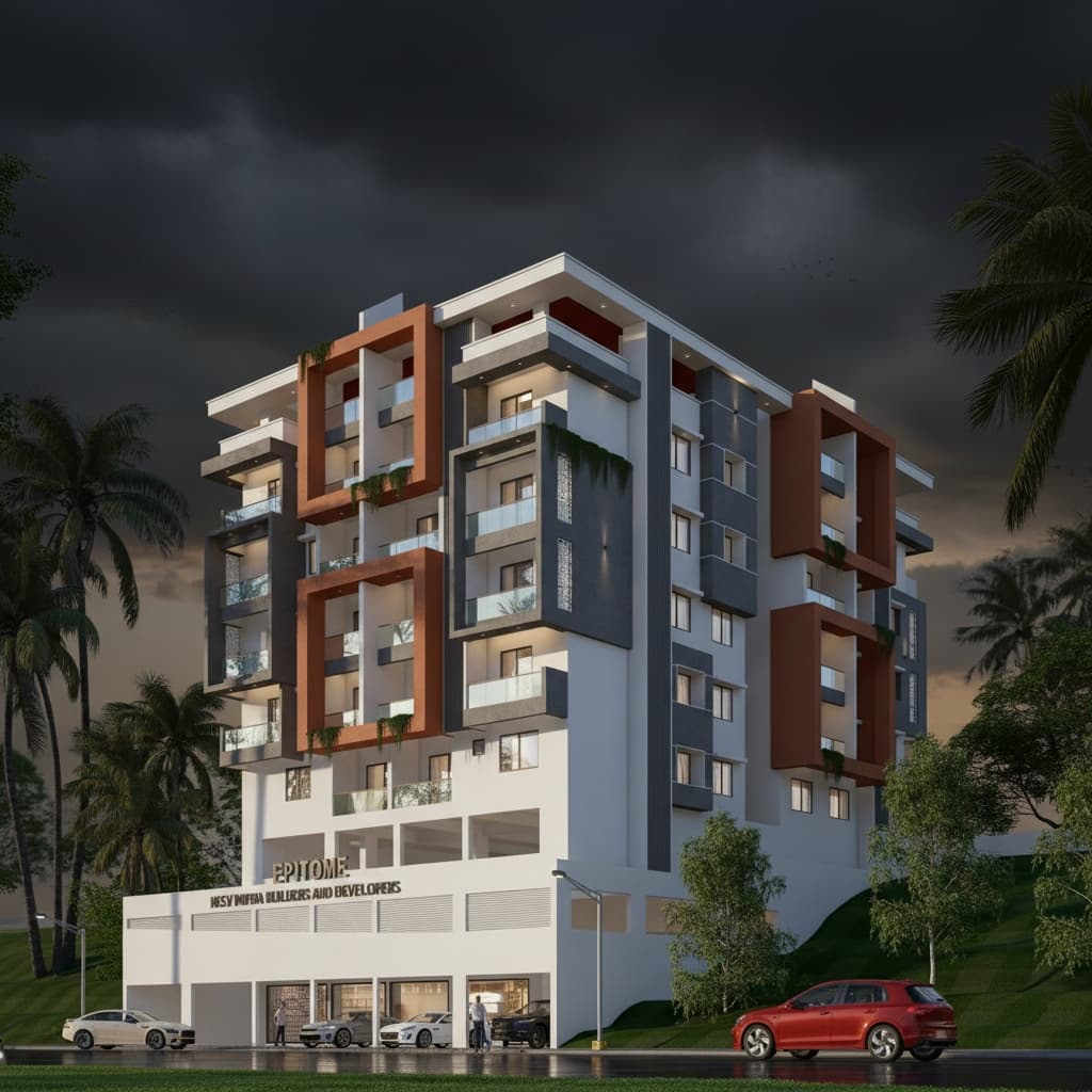 Epitome Exterior Dramatic Night Lighting